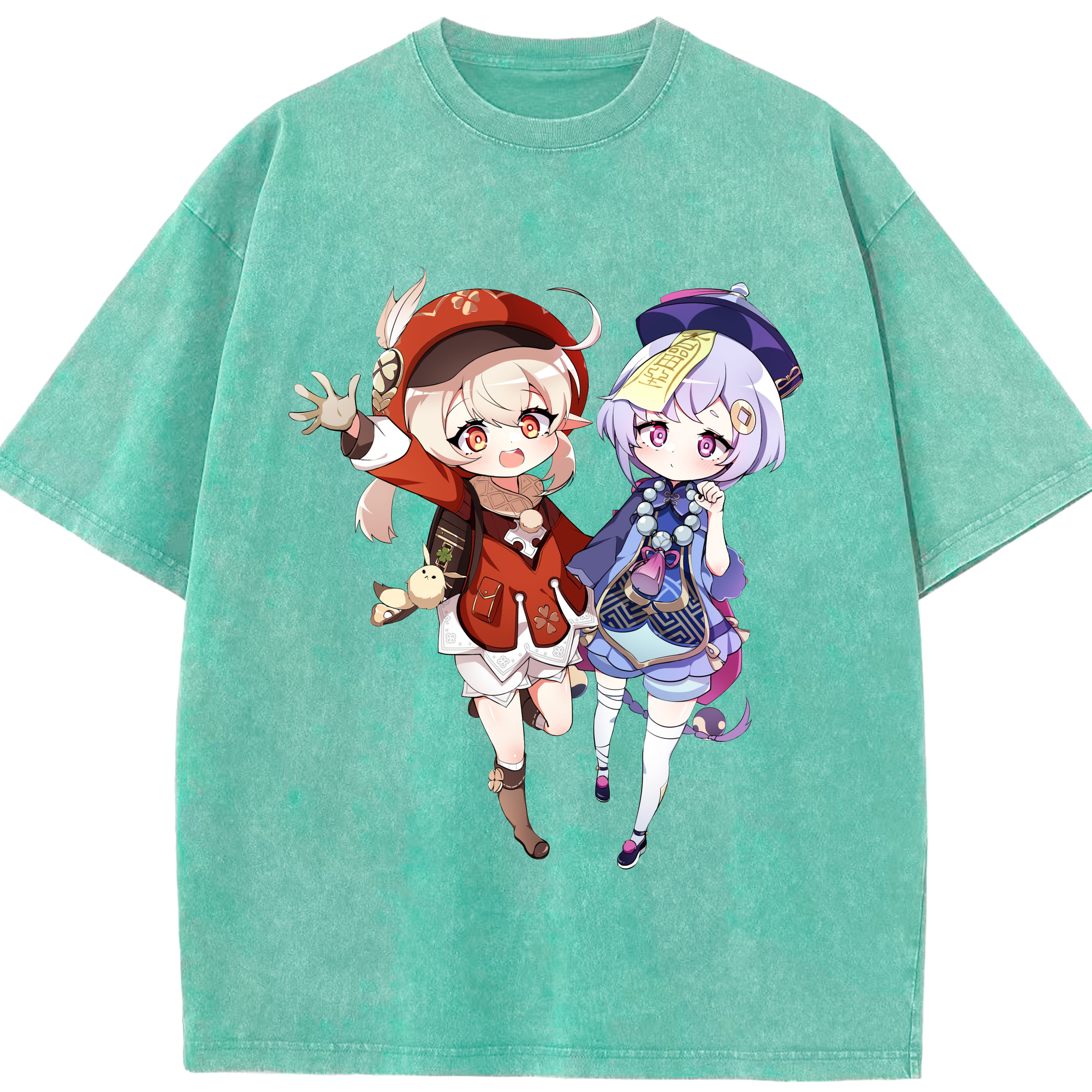 げんし神 七七 なな  genshin Nana 綿100% ヴィンテージ風 半袖Tシャツ（フロントプリント）